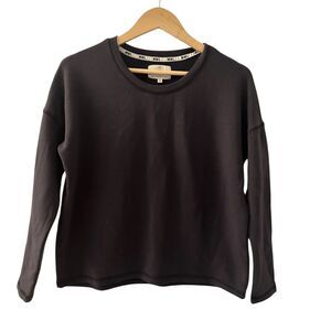 Madewell MWL Weekend Dark Grey Crewneck Boxy Fleece Lined Sweatershirt XS